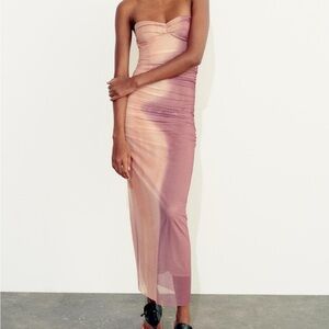 ZARA Printed Tulle Dress